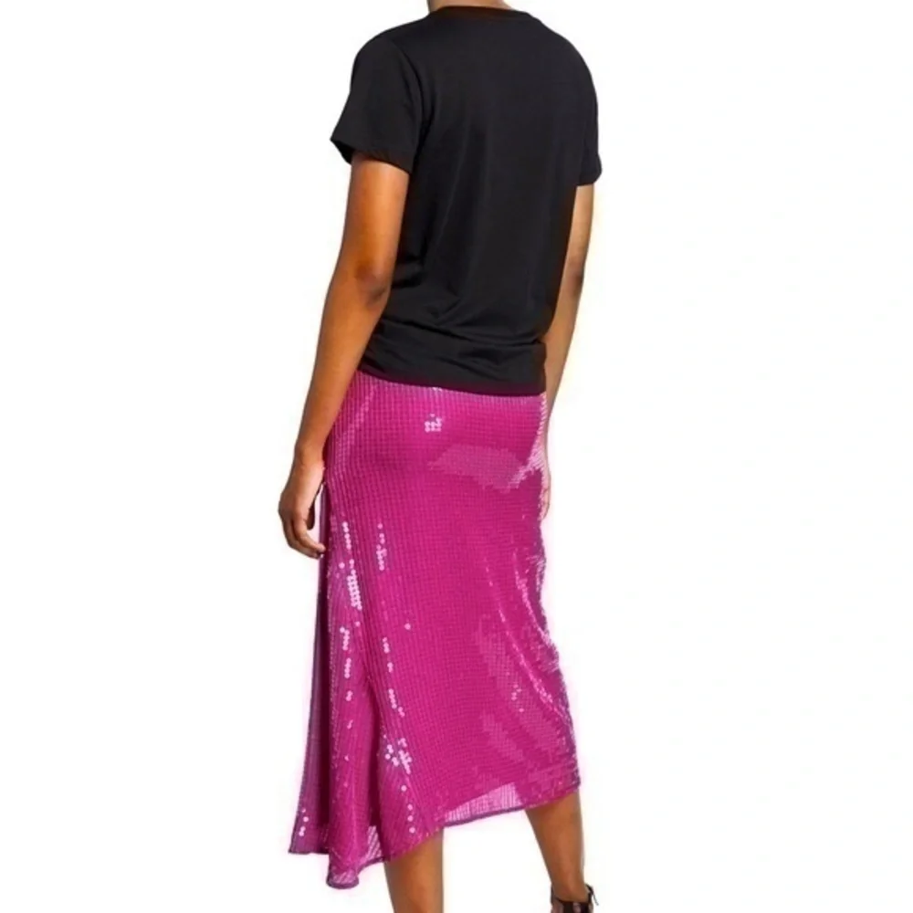 PINKO Sequined Eyes Logo Tee T-shirt in black w/ pink Italy pure 100% cotton XS - Picture 2 of 13